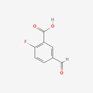 Molecular structure of 2-fluoro-5-formylbenzoic acid