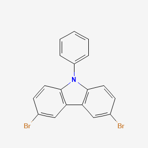 Molecular structure of 3,6-Dibromo-9-phenyl-9H-carbazole