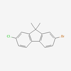 Molecular structure of 2-Bromo-7-chloro-9,9-dimethyl fluorene