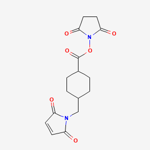 Molecular structure of N-Succinimidyl 4-(N-maleimidomethyl)cyclohexane-1-carboxylate