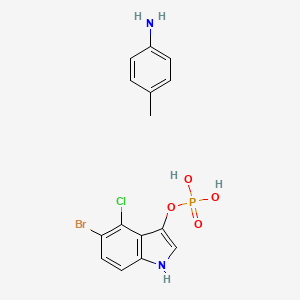 Molecular structure of 5-Bromo-4-chloro-3-indolyl phosphate p-toluidine salt