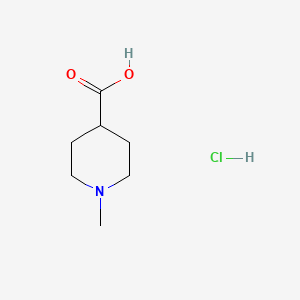 Molecular structure of 4-Piperidinecarboxylic acid, 1-methyl-, hydrochloride (1:1)