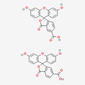 Molecular structure of 5(6)-Carboxyfluorescein