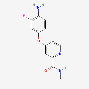 Molecular structure of 4-(4-Amino-3-fluorophenoxy)-N-methylpyridine-2-carboxamide