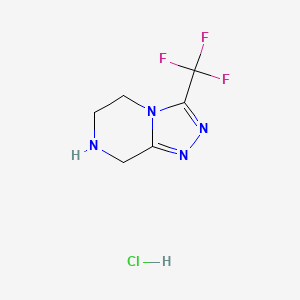 Molecular structure of 3-(Trifluoromethyl)-5,6,7,8-tetrahydro-[1,2,4]triazolo[4,3-a]pyrazine hydrochloride