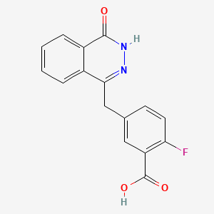 Molecular structure of 2-Fluoro-5-((4-oxo-3,4-dihydrophthalazin-1-yl)methyl)benzoic acid