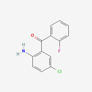 Molecular structure of 2-Amino-5-chloro-2-fluorobenzophenone