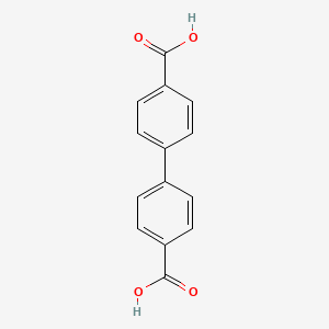 Molecular structure of Biphenyl-4,4-dicarboxylic acid