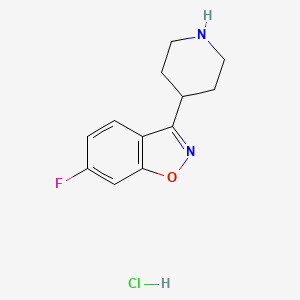 Molecular structure of 6-Fluoro-3-(4-piperidinyl)-1,2-benzisoxazole hydrochloride