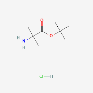 Molecular structure of Alanine, 2-Methyl-, 1,1-diMethylethyl ester, hydrochloride