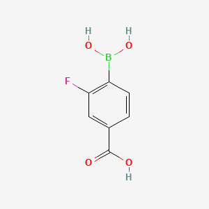 Molecular structure of 4-Carboxy-2-fluorobenzeneboronic acid
