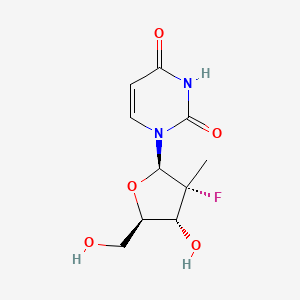 Molecular structure of 2-deoxy-2-fluoro-2-C-methyluridine
