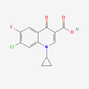 Molecular structure of 7-Chloro-1-cyclopropyl-6-fluoro-1,4-dihydro-4-oxoquinoline-3-carboxylic acid