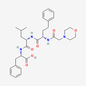 Molecular structure of L-Phenylalanine, (alphaS)-alpha-((2-(4-morpholinyl)acetyl)amino)benzenebutanoyl-L-leucyl-