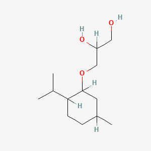 Molecular structure of 3-5-Methyl-2-(1-methylethyl)cyclohexyloxypropane-1,2-diol