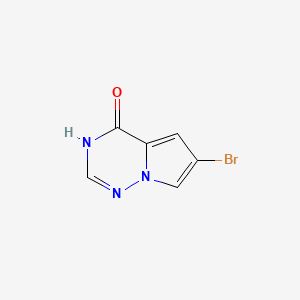 Molecular structure of 6-bromo-3H,4H-pyrrolo2,1-f1,2,4triazin-4-one