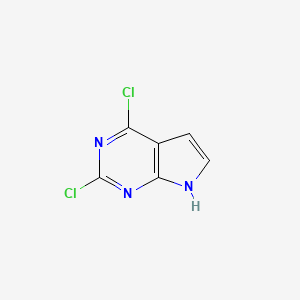 Molecular structure of 2,4-Dichloro-1H-pyrrolo2,3-dpyrimidine