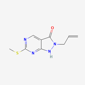 Molecular structure of 2-allyl-6-(Methylthio)-1H-pyrazolo[3,4-d]pyriMidin-3(2H)-one