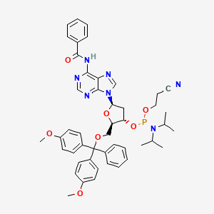 Molecular structure of 5-O-(4,4-Dimethoxytrityl)-N6-benzoyl-2-deoxyadenosine-3-(2-cyanoethyl-